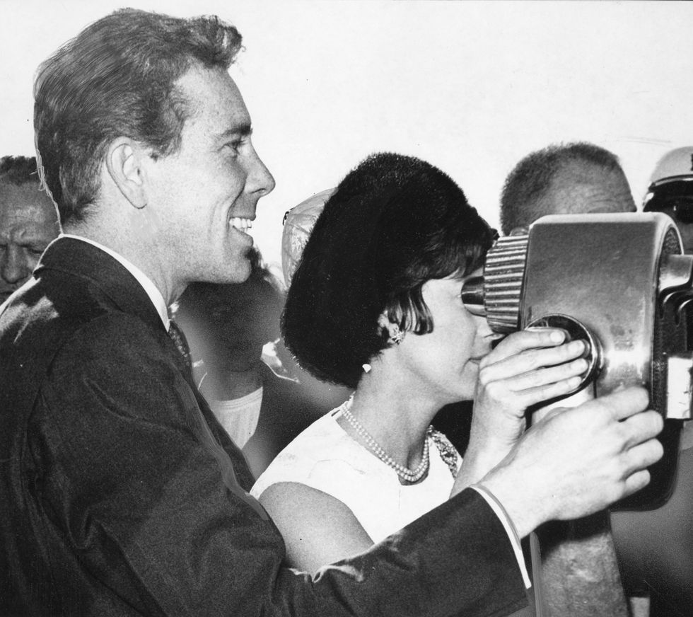 princess margaret checks out the views from coit tower with lord snowdon