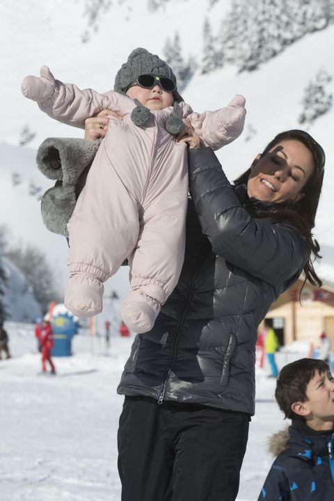 Prince Joachim And Princess Marie Of Denmark Pose With Their Children In Villars-Sur-Ollon
