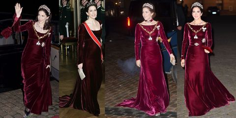 Clothing, Dress, Gown, Fashion, Maroon, Formal wear, Fashion model, Velvet, Victorian fashion, Haute couture, 