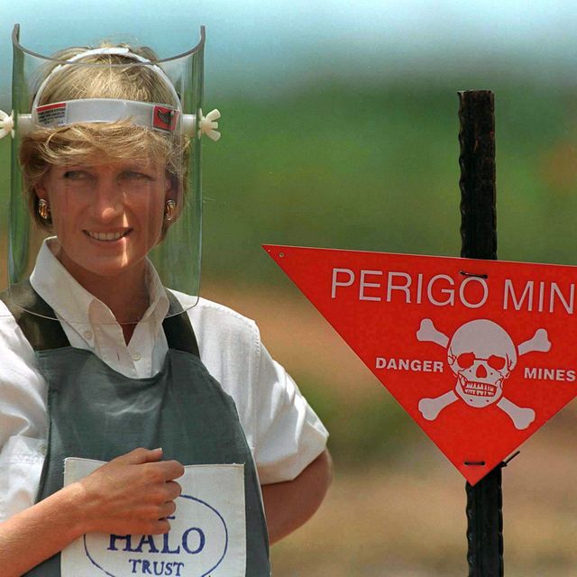 Princess Diana visting a minefield