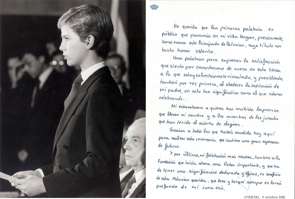 El príncipe Felipe y su primer discurso en los premios Príncipe de Asturias en 1981
