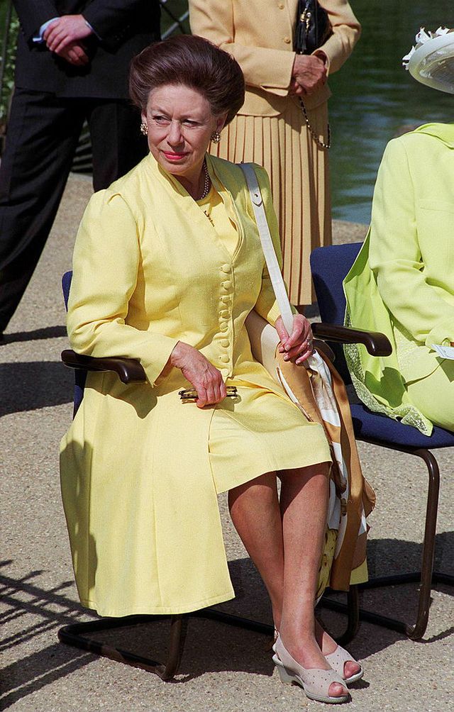 london, united kingdom   may 01  princess margaret visiting kensington gardens  to unveil a plaque commemorating the first appearance of peter pan's statue there  photo by tim graham photo library via getty images
