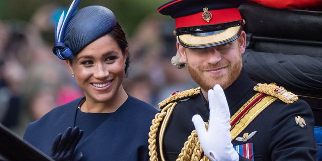 Prins Harry & Meghan Markle tijdens Trooping The Colour 2019