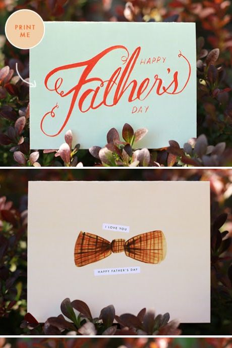 printable fathers day cards bowtie