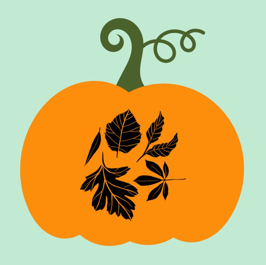 printable pumpkin stencils  cluster of leaves stencil