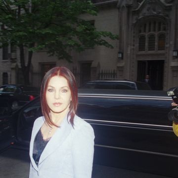priscilla presley on the sidewalk, limousine in the background circa 1990 new york photo by art zelingetty images