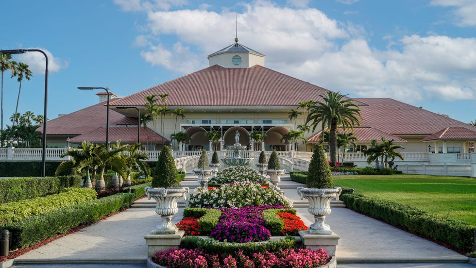 tropical architectural building with landscaped garden