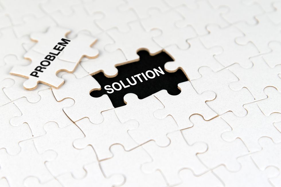 problem and solution text on jigsaw puzzle