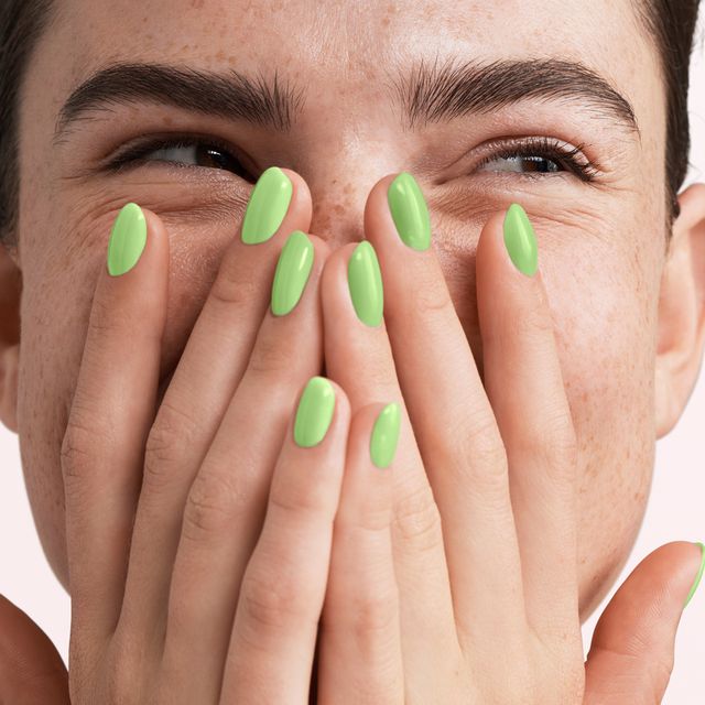 a person with green nails
