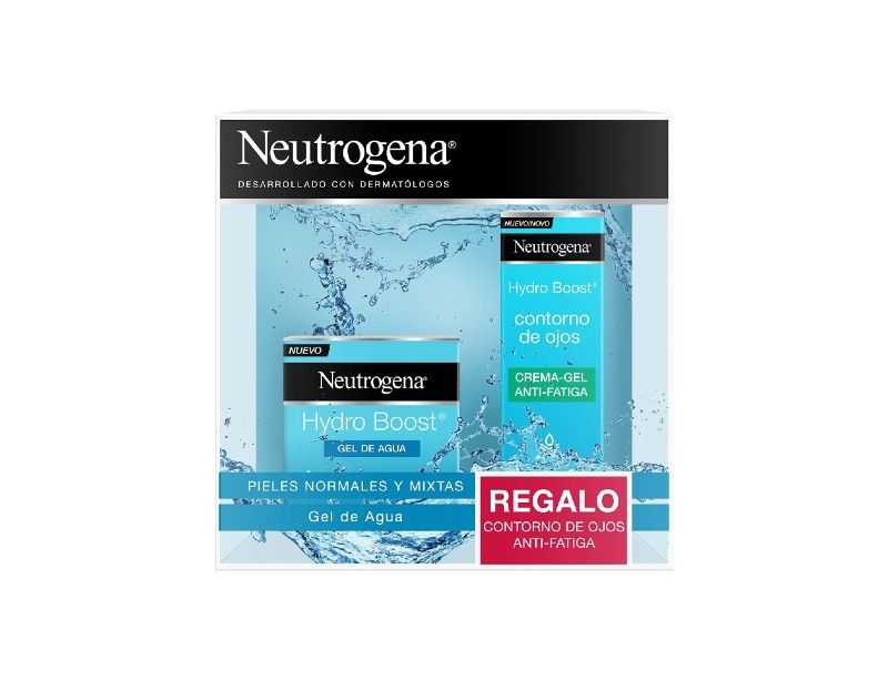 neutrogena hydro boost hidratante facial pack, gel de agua y contorno de ojos, 15 ml