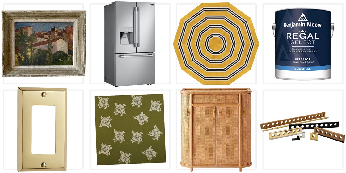 collection of home decor and furniture items