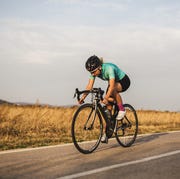 FTP test female cyclist on the road