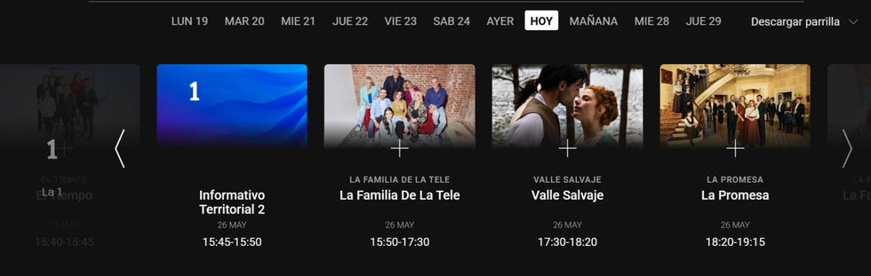 programación tve 26 mayo 2025