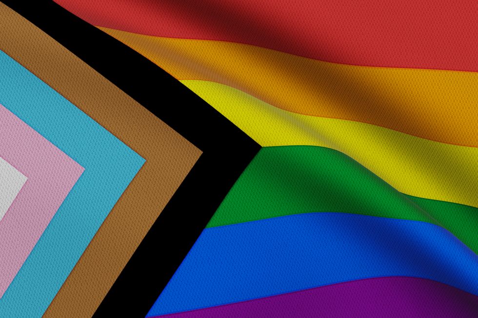 progress lgbtq pride flag flags for good waving on the wind