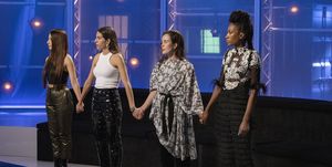 project runway    the sky is the limit episode 1913    pictured l r coral castillo, shantall lacayo, kristina kharlashkina, chasity sereal    photo by greg endriesbravo