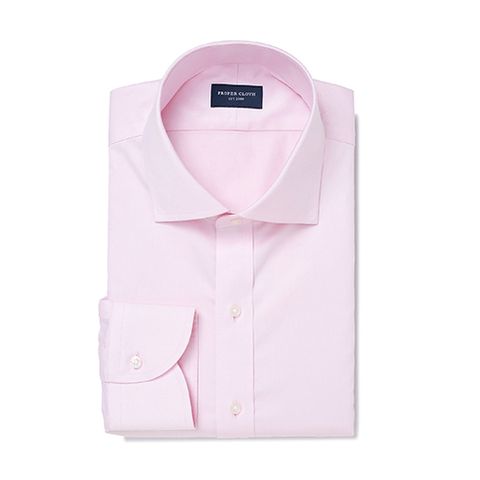 Proper Cloth Non-Iron Light Pink 100s Fine Twill Custom-Made Shirt 