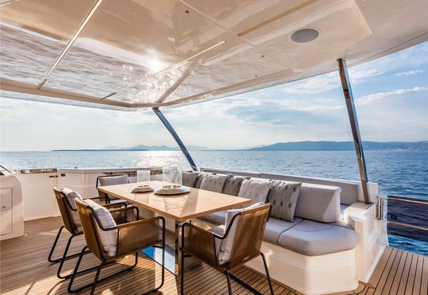 Luxury yacht, Yacht, Boat, Deck, Room, Property, Vehicle, Passenger ship, Boating, Ocean, 