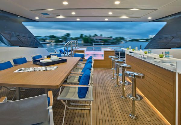 Luxury yacht, Yacht, Deck, Boat, Interior design, Vehicle, Room, Ship, Passenger ship, Building, 