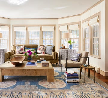 a living room with a couch and a coffee table