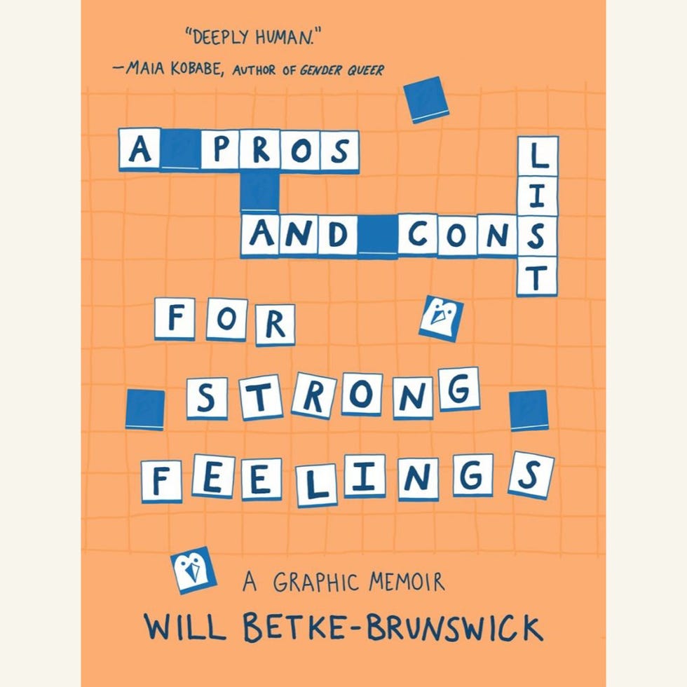 a pros and cons list for strong feelings, will betke brunswick, november 2022, new book releases