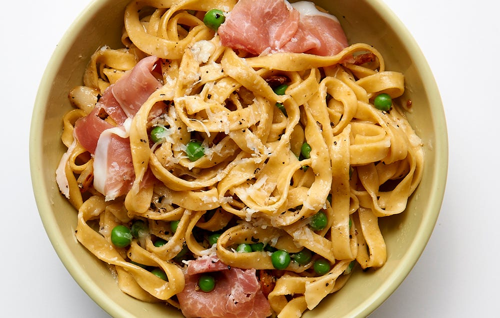 Pasta with prosciotto