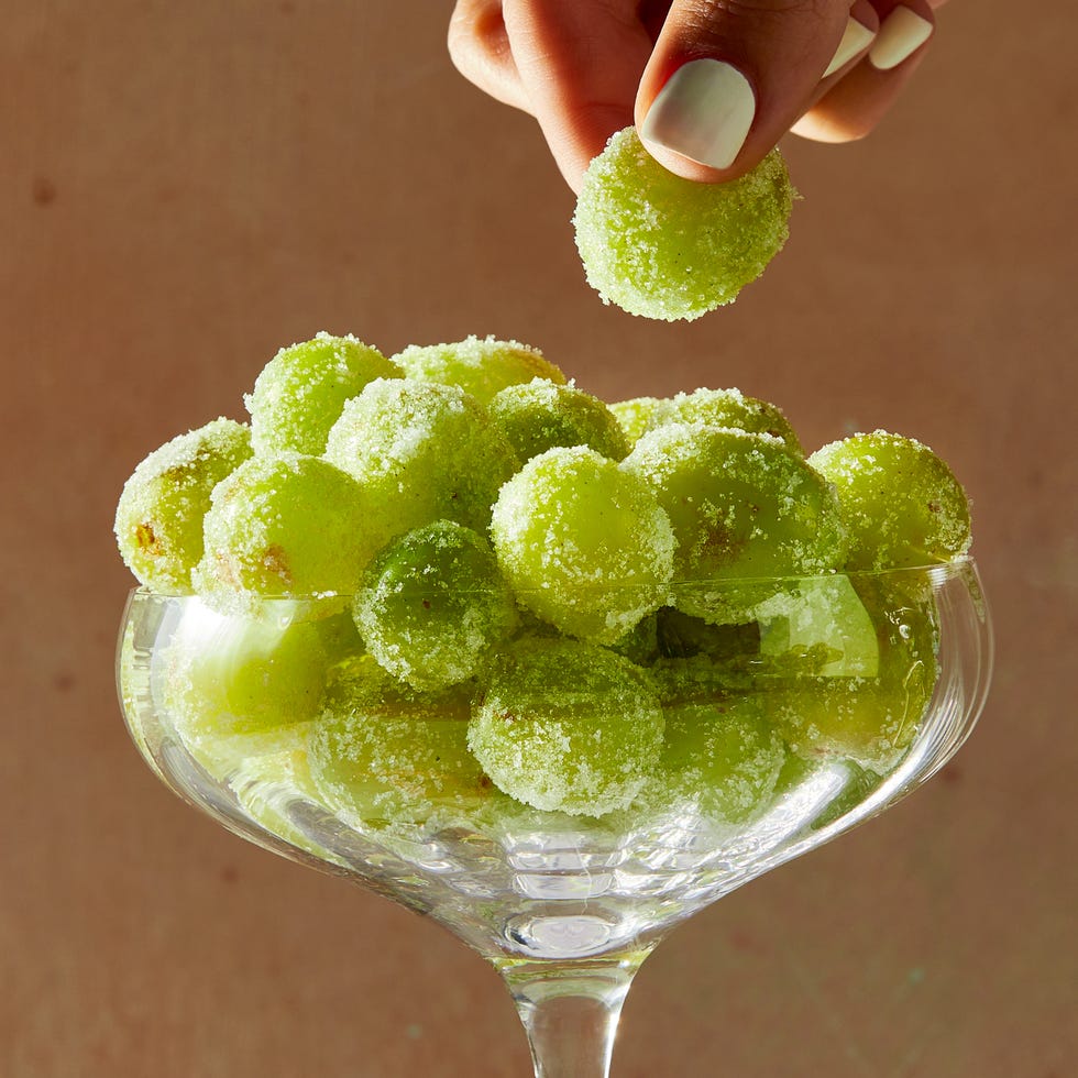 grapes covered in a sugar mixture