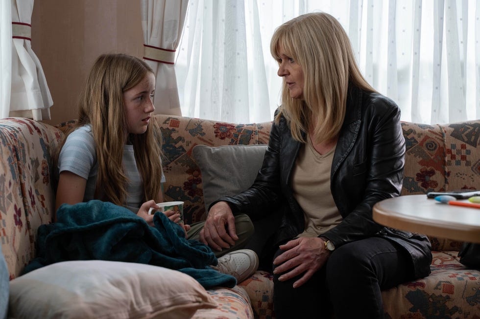new pictures for itv and itvxprotectionepisode 3pictured: siobhan finneran as liz nyles and tilly kaye as amy.this photograph is (c) new pictures productions and can only be reproduced for editorial purposes directly in connection with the programme or event mentioned above, or itv plc. this photograph must not be manipulated [excluding basic cropping] in a manner which alters the visual appearance of the person photographed deemed detrimental or inappropriate by itv plc picture desk. this photograph must not be syndicated to any other company, publication or website, or permanently archived, without the express written permission of itv picture desk. full terms and conditions are available on the website www.itv.com/presscentre/itvpictures/termsfor further information please contact:patrick.smith@itv.com