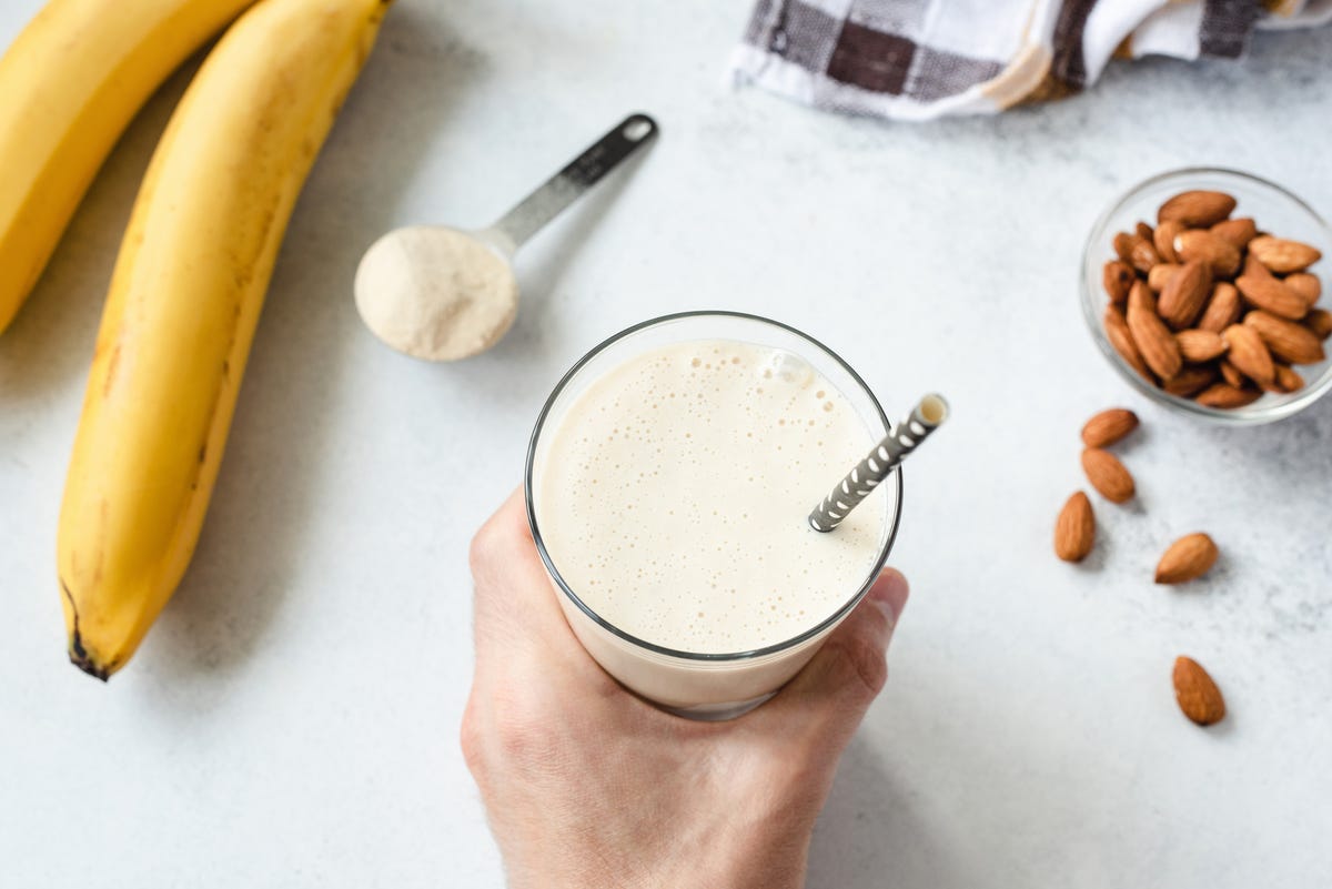 Batido de chocolate, plátano y proteínas