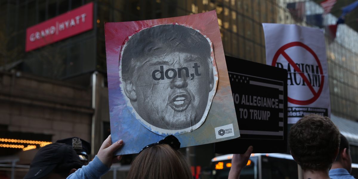 Donald Trump protested in New York