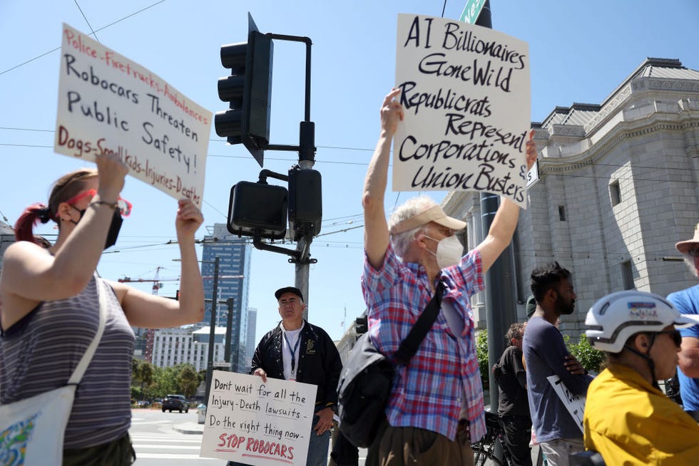 san francisco taxi drivers protest expansion of autonomous vehicle fleets