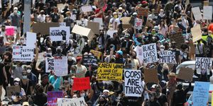 black lives matter holds protest in los angeles after death of george floyd