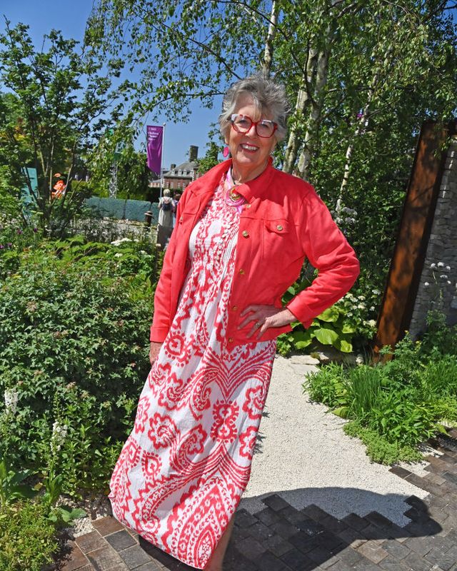london, england may 20 prue leith attends the killik co money doesnt grow on trees garden at the rhs chelsea flower show on may 20, 2024 in london, england photo by dave benettgetty images for killik co