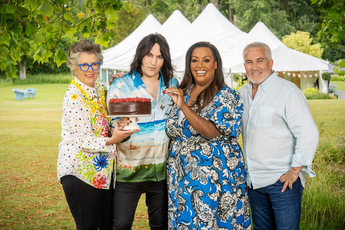 prue leith, alison hammond, noel fielding and paul hollywood, the great british bake off 2023