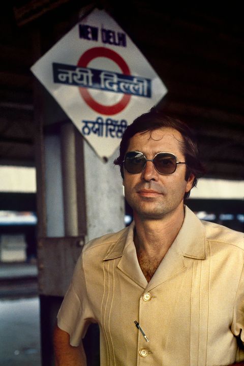 paul theroux, author of the mosquito coast, in india during the reporting for the great railway bazaar in 1973