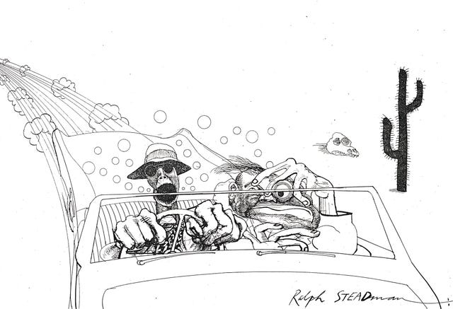 ralph steadman, fear and loathing in las vegas illustration
