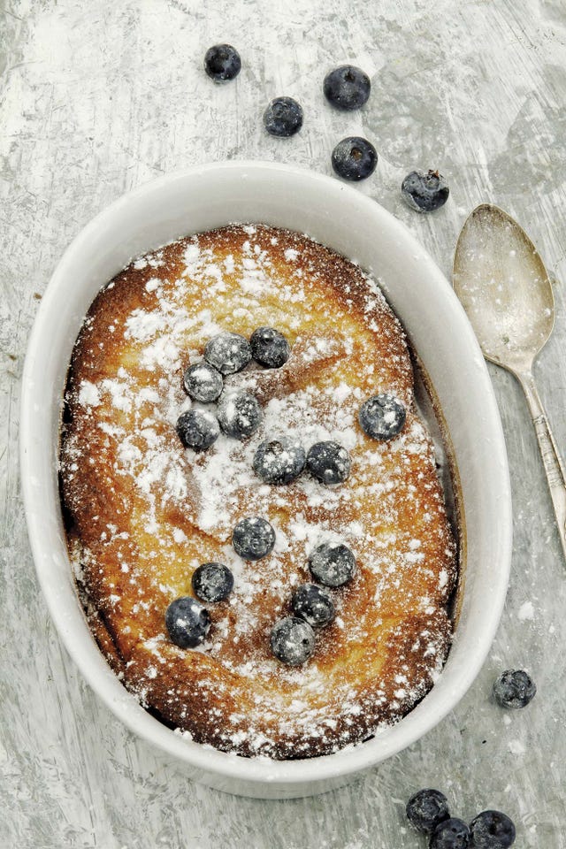 pudding de lima con arándanos