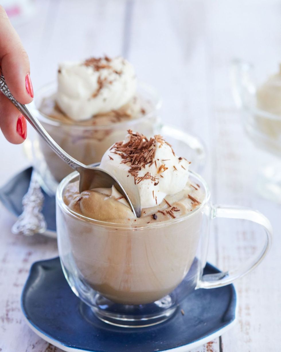 pudding recipes coffee pudding in glass mug with whipped cream