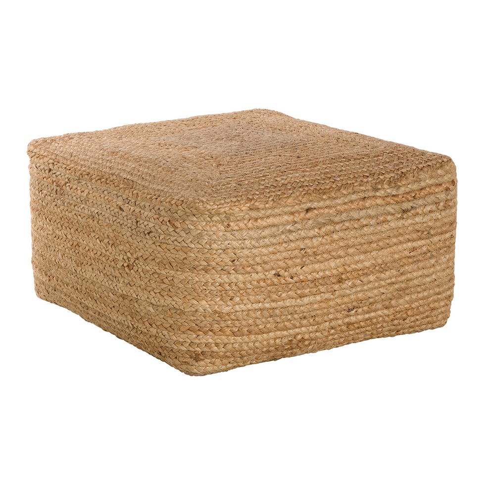 Puf rectangular de yute, de El Corte inglés