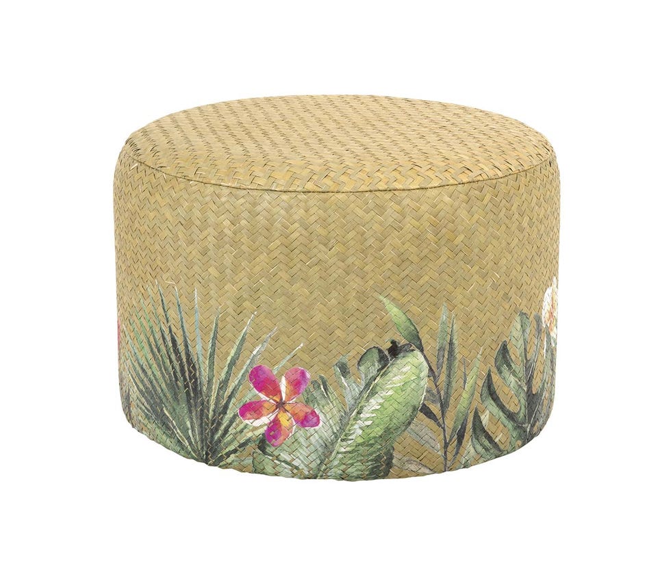 Puf de fibra vegetal pintado