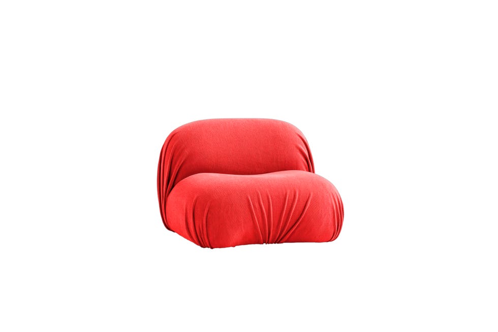 a red chair with a white background