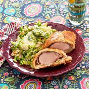 puff pastry pork with brussels sprouts slaw