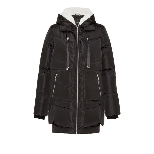 Clothing, Jacket, Outerwear, Hood, Black, Sleeve, Parka, Coat, Fur, Puffer, 