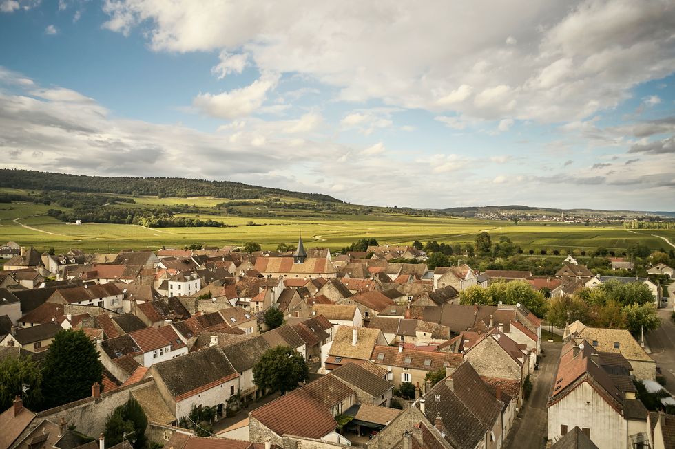 village of pulignymontrachet in burgundy france
