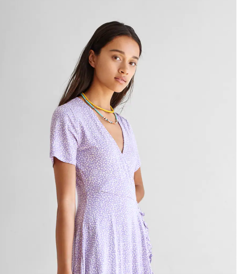 Pull and bear online vestido lila