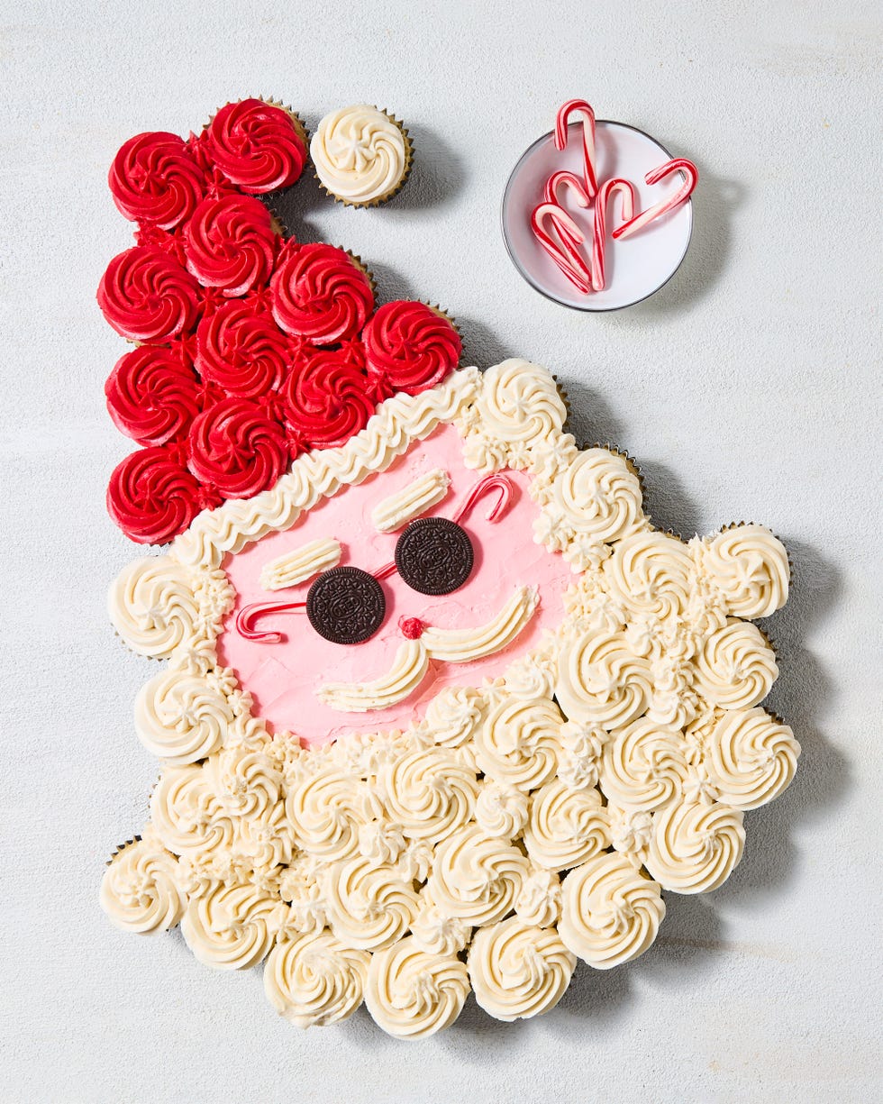 cupcakes decorated like santa