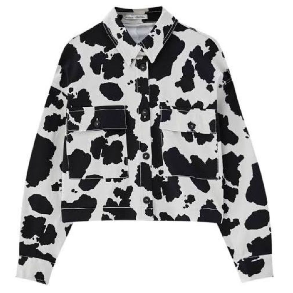 pullbear overhemd met koeienprint, deel van combiset
