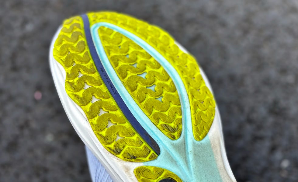 the underside of a running shoe
