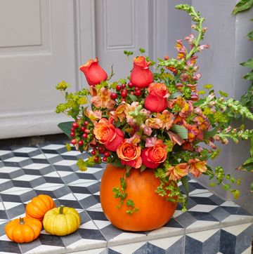 how to make a pumpkin flower vase