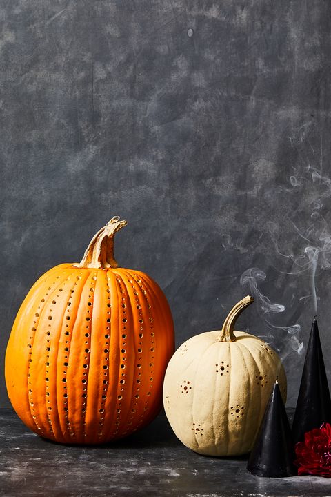 pumpkin carving ideas drilled pumpkin