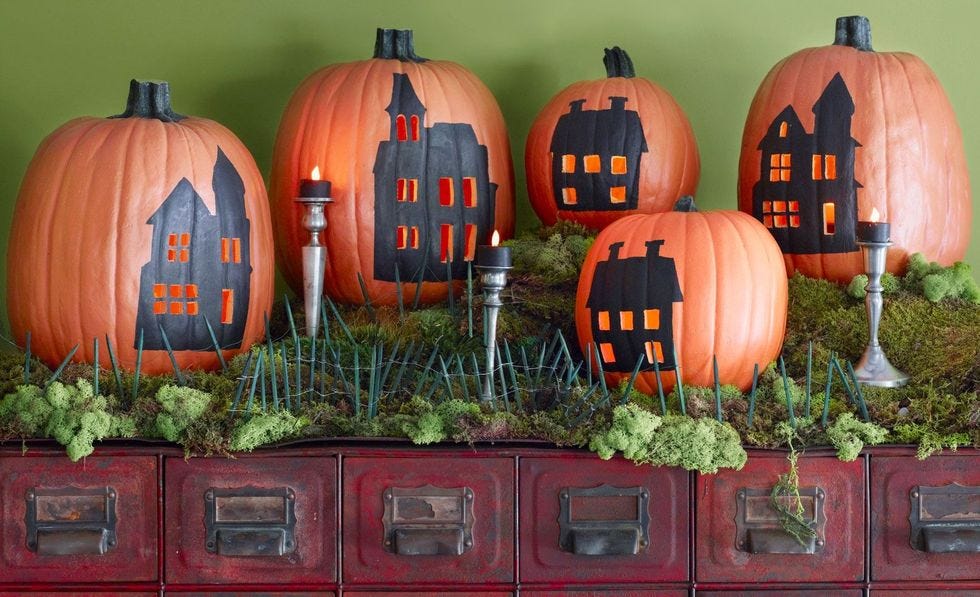 pumpkin carving stencils haunted house